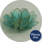 8570 - Capiz Lotus Flower - Light Blue 100mm